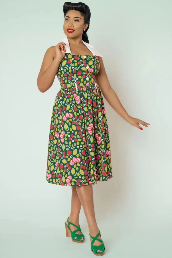 Fashion Collectif Clothing Waverly Strawberry Patch Swing Jurk In Groen