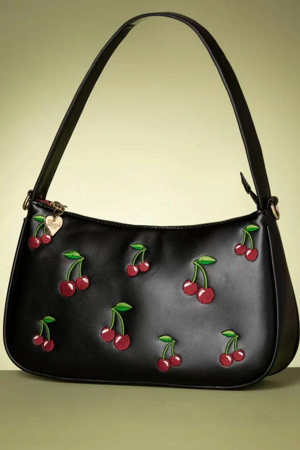 Outlet Banned Retro Wild Cherry Handtas In Zwart