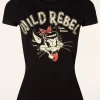 Shop Queen Kerosin Wild Rebel T-Shirt In Zwart