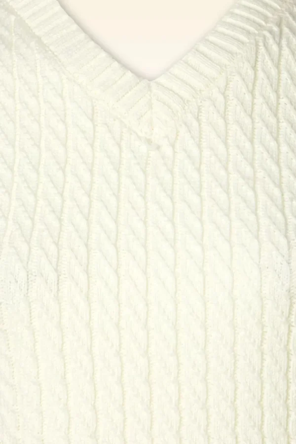 Sale Collectif Clothing Willa Gebreide Spencer In Creme
