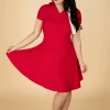 Online Banned Retro Wonder Fit And Flare Swing Jurk In Rood